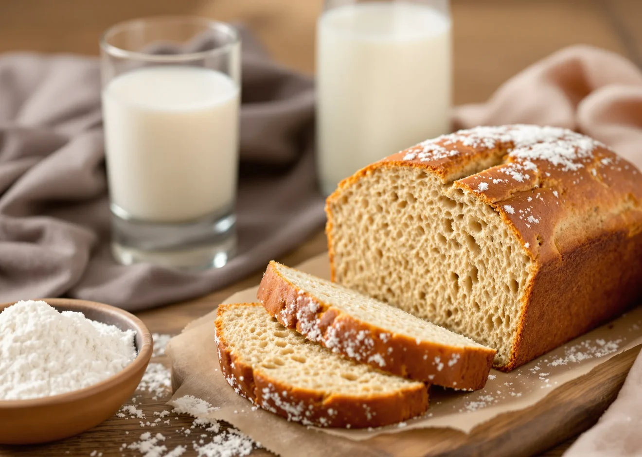 A cozy and wholesome scene on a rustic wooden table.