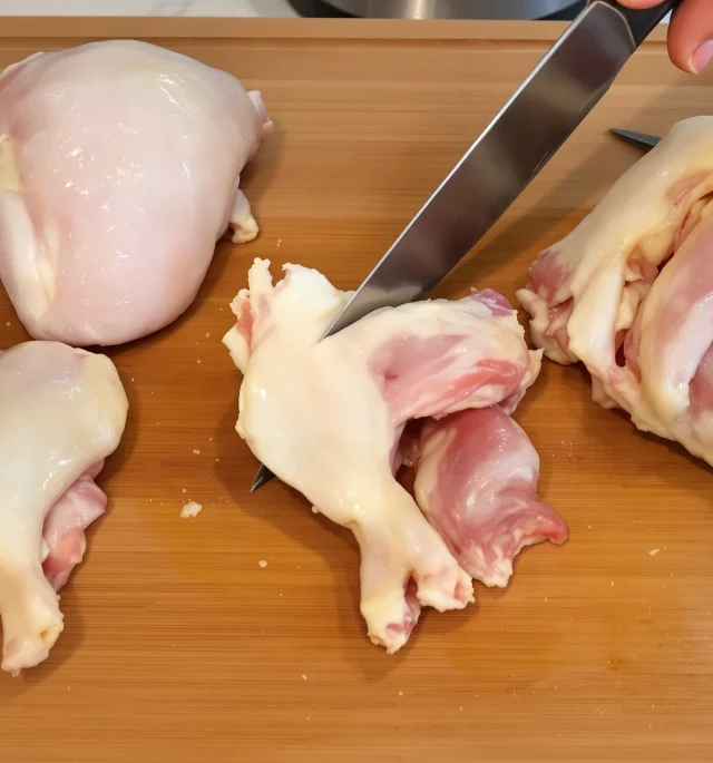 A clean, bright kitchen scene on a wooden cutting board.