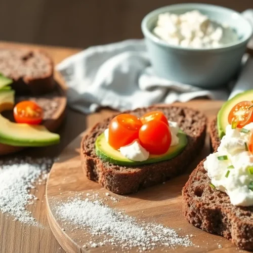 Ocena tego, czy graham jest zdrowy: na zdjęciu kromki zdrowego chleba graham, bogatego w błonnik, podane na śniadanie.