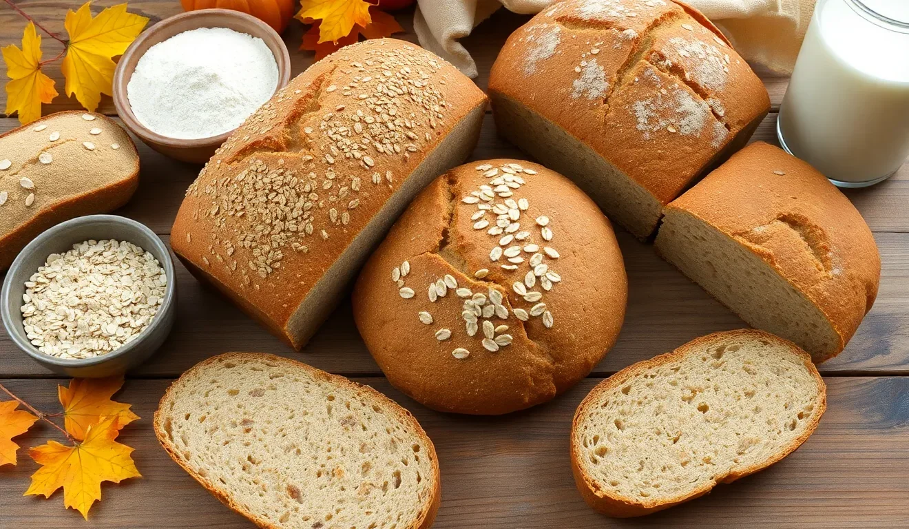 Ocena, czy chleb owsiany i jęczmienny jest zdrowy: na zdjęciu różne rodzaje zdrowego, alternatywnego pieczywa, w tym chleb na maślance.