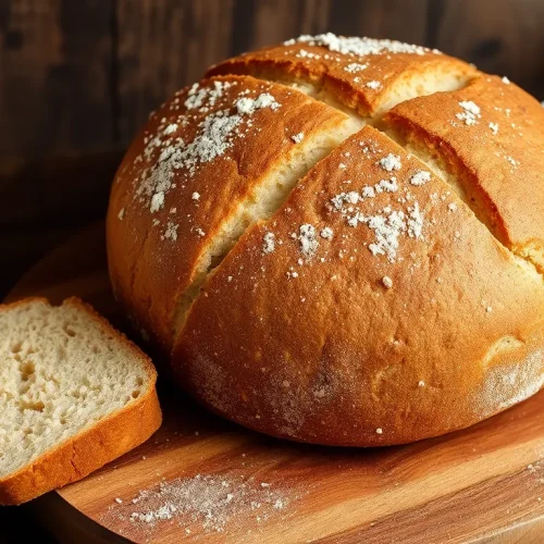 Ocena tego, czy chleb na sodzie jest zdrowy: na zdjęciu bochenek domowego, szybkiego chleba sodowego z mąki pełnoziarnistej.