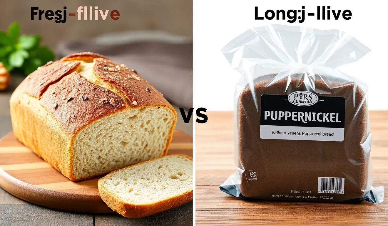 Ocena tego, czy chleb pasteryzowany jest zdrowy: porównanie paczkowanego chleba o długim terminie ważności ze świeżym, rzemieślniczym bochenkiem.