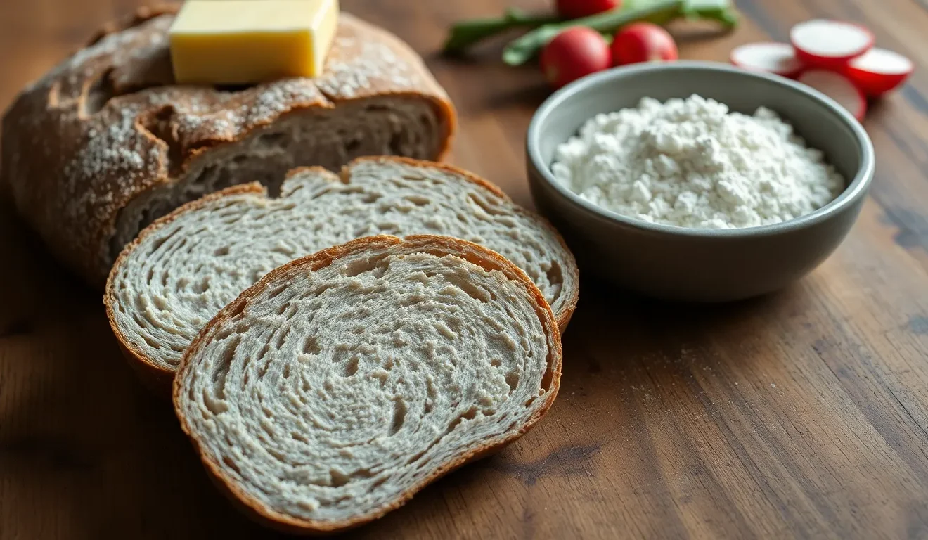 Ocena tego, czy chleb żytni pytlowy jest zdrowy: na zdjęciu bochenek chleba z mąki pytlowej typ 720 o jasnym, gęstym miąższu.