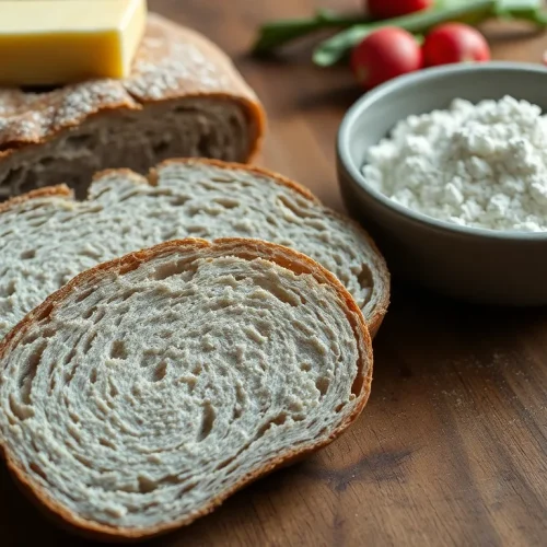 Ocena tego, czy chleb żytni pytlowy jest zdrowy: na zdjęciu bochenek chleba z mąki pytlowej typ 720 o jasnym, gęstym miąższu.