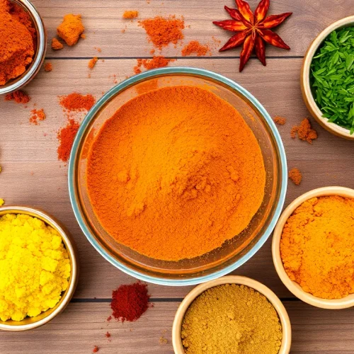 Mieszanka przypraw w miseczkach, które tworzą curry, co pokazuje, czy przyprawa curry jest zdrowa.