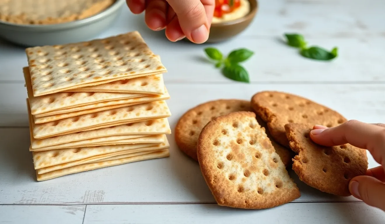 Ocena tego, czy pieczywo maca jest zdrowe: na zdjęciu porównanie tradycyjnej macy z o wiele zdrowszą macą razową.