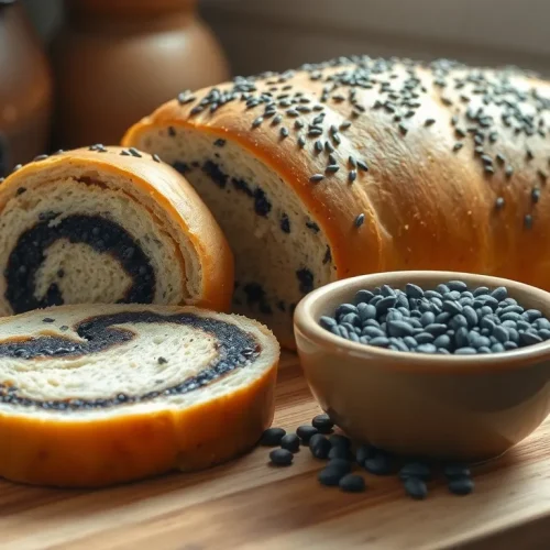 Tradycyjny makowiec i nasiona maku, które pokazują, czy mak jest zdrowy i jakie ma właściwości odżywcze.