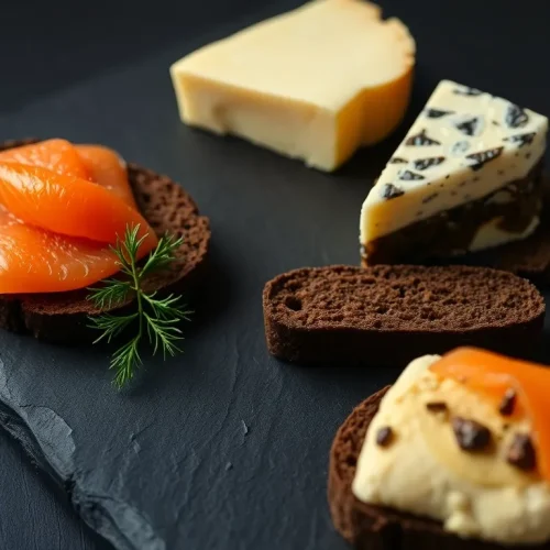 Ocena tego, czy chleb pumpernikiel jest zdrowy: na zdjęciu kromki prawdziwego, ciemnego pumpernikla z pełnego ziarna żyta.