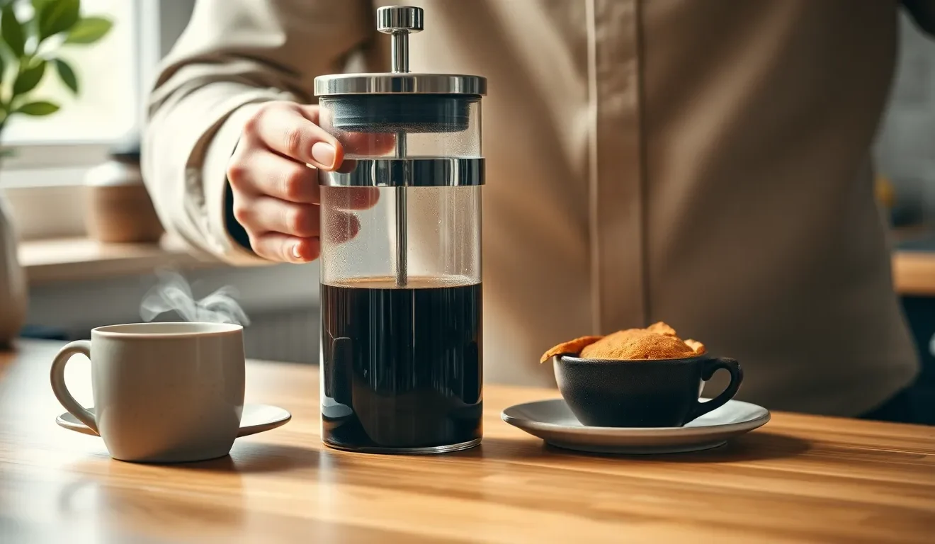 A cozy, morning kitchen scene.