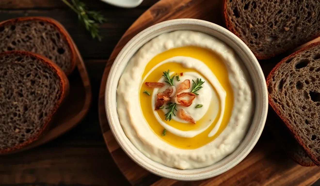 Kremowa pasta z białej fasoli z Thermomixa z cebulką. Prosty przepis na wegańskie smarowidło do chleba.