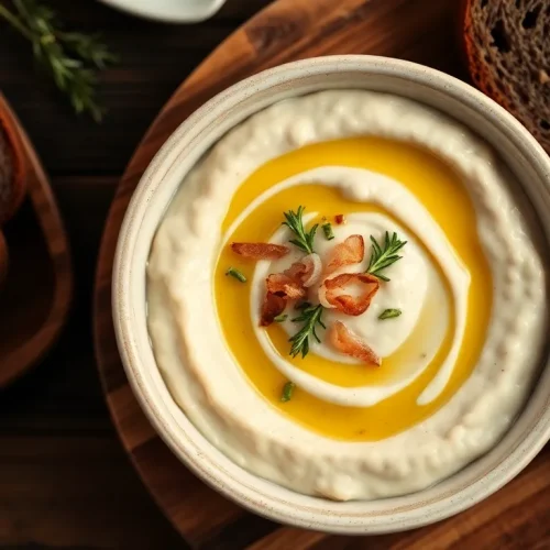 Kremowa pasta z białej fasoli z Thermomixa z cebulką. Prosty przepis na wegańskie smarowidło do chleba.