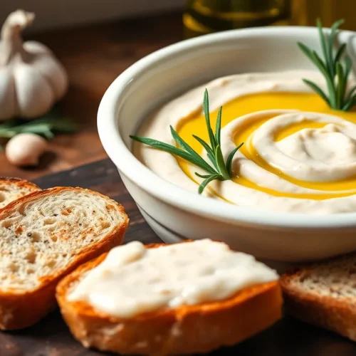 Prosty przepis na pastę do chleba z białej fasoli w stylu toskańskim, podana z chrupiącymi grzankami i rozmarynem.