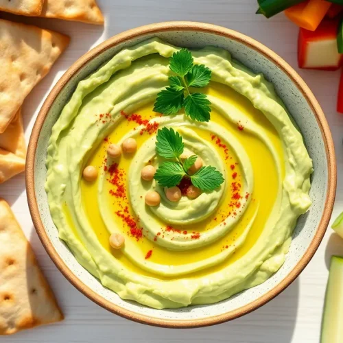 Kremowa pasta z cukinii i ciecierzycy w miseczce. Prosty przepis na pyszny, wegański hummus do chleba.