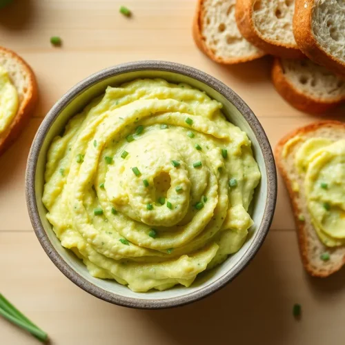 Kremowa pasta z cukinii i jajek w miseczce. Prosty przepis na pyszne i sycące smarowidło do chleba.